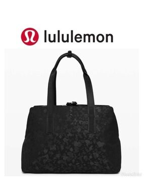 lululemon athletica Black Patterned Tote Bag